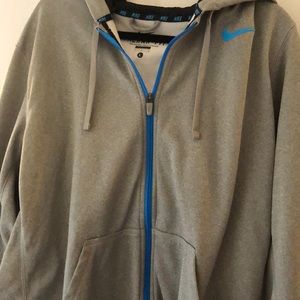 Nike therma-fit zip hoodie blue gray grey
